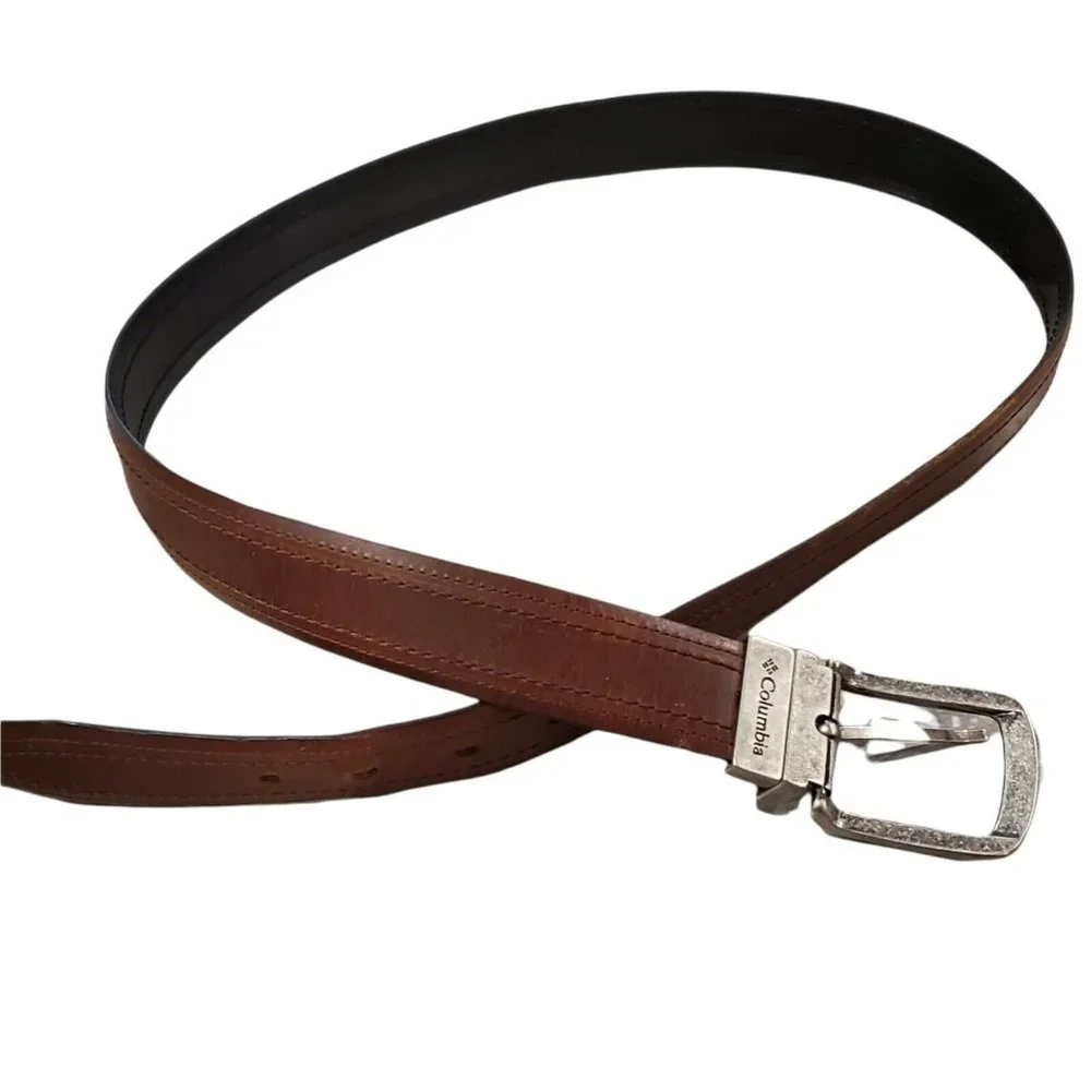 Columbia‎ Mens Reversible Leather Belt Brown Black Fits 37-41